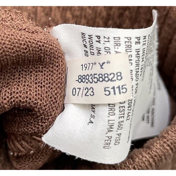 American Eagle Knit Pants Size Large Mocha Brown Pull On Flare Leg Yoga Comfort - Picture 9 of 14